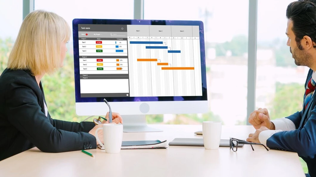 Lead Generation Agency New York 38 Business team reviewing conversion rate optimization dashboard with task management and performance tracking interface